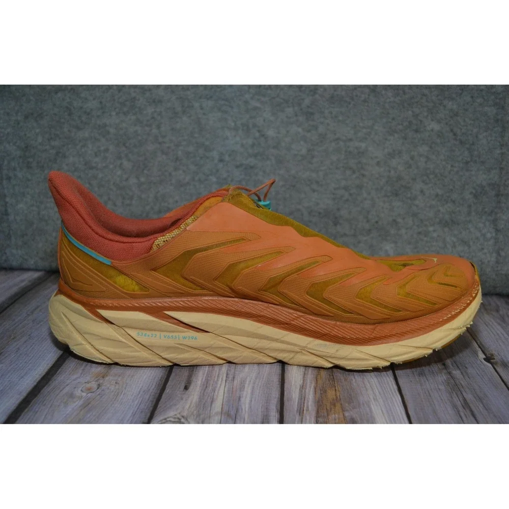 Hoka One One Project Clifton Shoes Mens 12 Orange Running Sneakers 1127924‎ DSBO